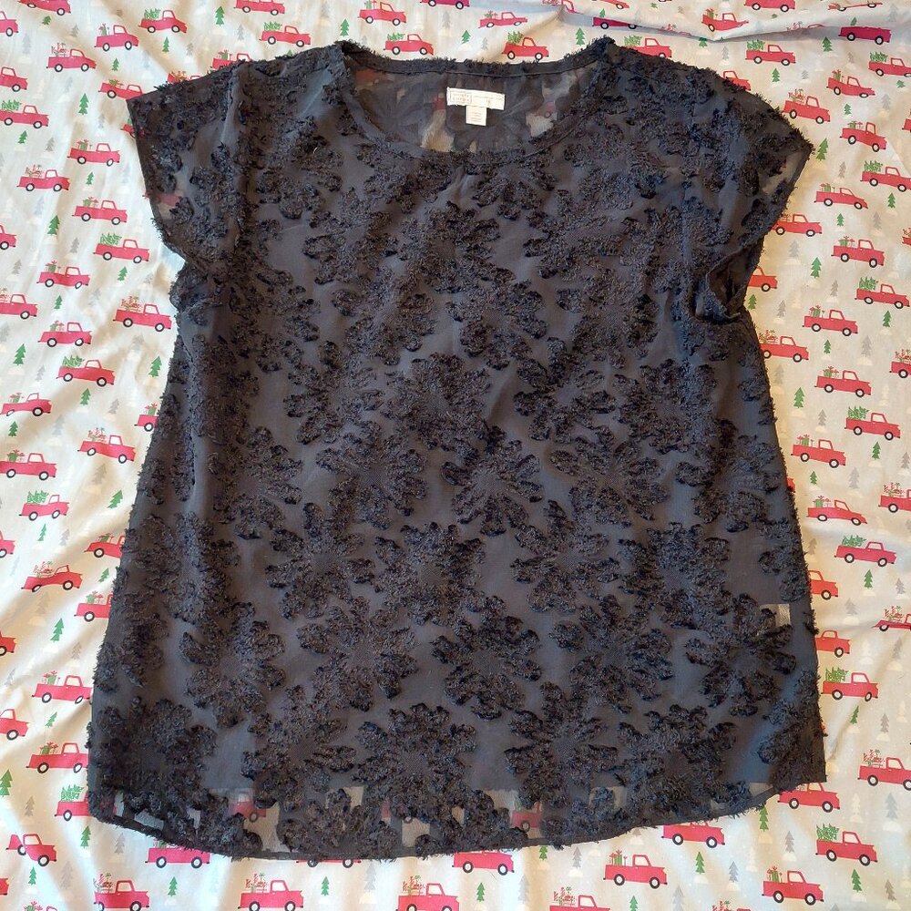 14th & Union Floral Sheer Women's XS shirt